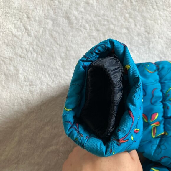 OshKosh B’gosh Toddler Snowsuit 18M Blue Floral Puffer Jacket & Black Snow Pants - Picture 4 of 16